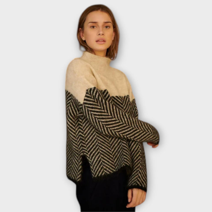 Women's Cozy Chevron Knit Sweater