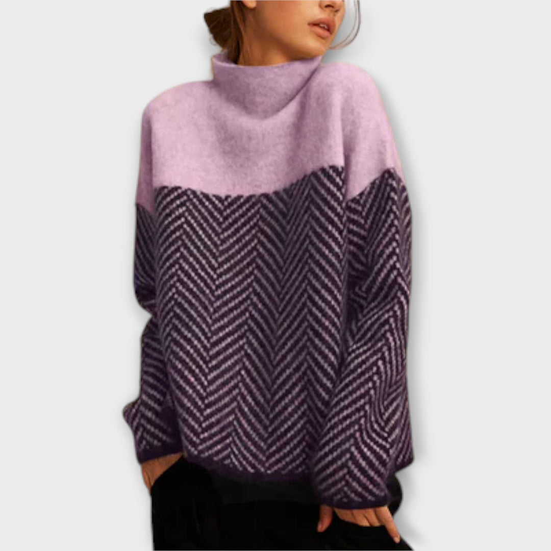 Women's Cozy Chevron Knit Sweater