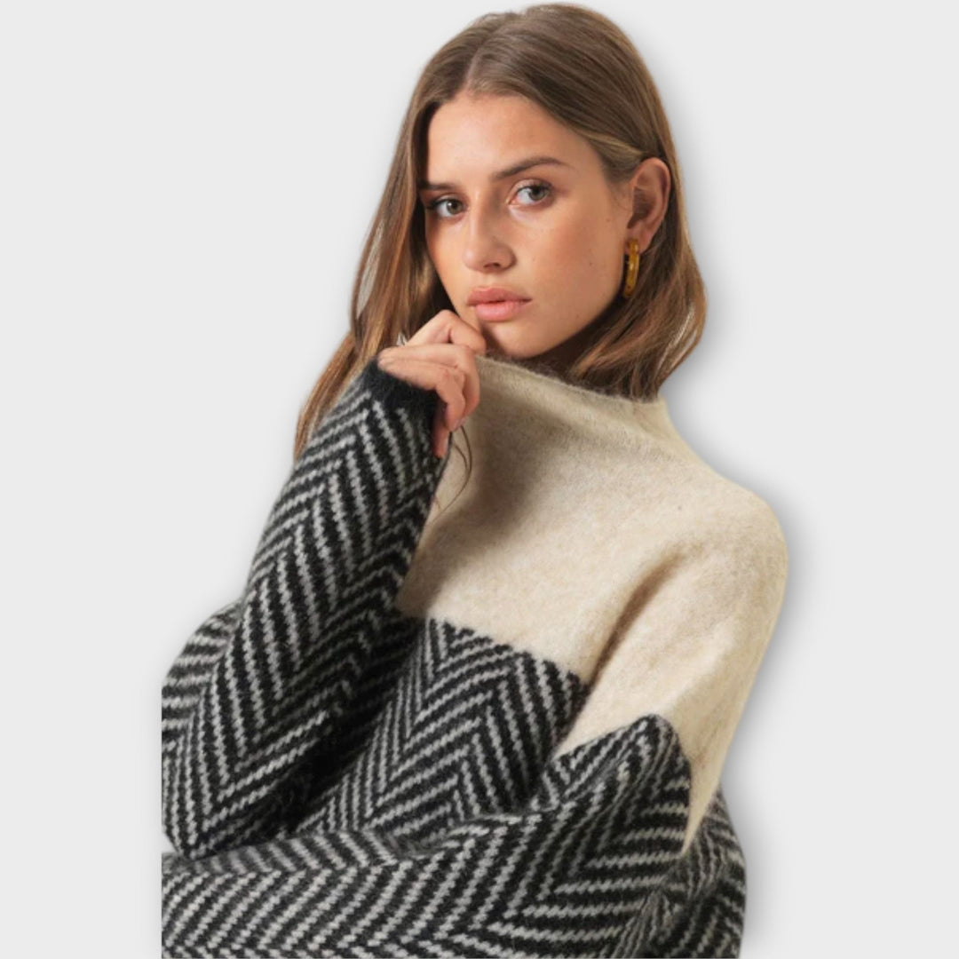 Women's Cozy Chevron Knit Sweater