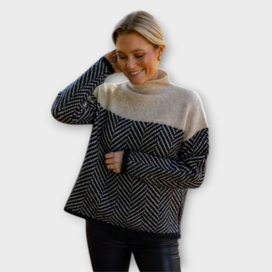 Women's Cozy Chevron Knit Sweater