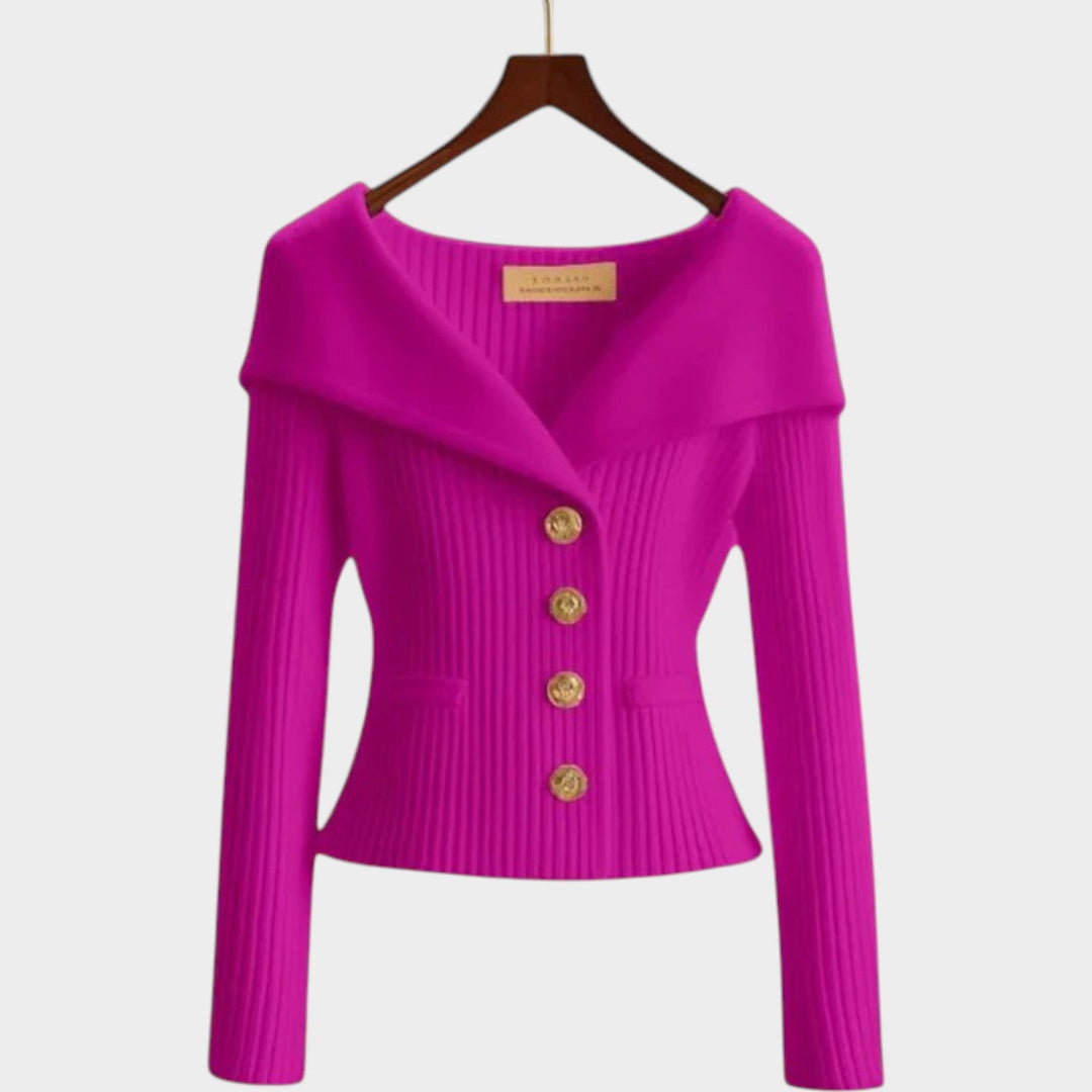 Women's Classic Soft Ribbed Knit Cardigan