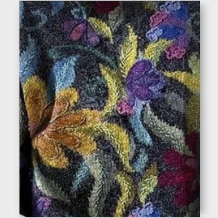 Women's Printed Round Neck Knit Sweater