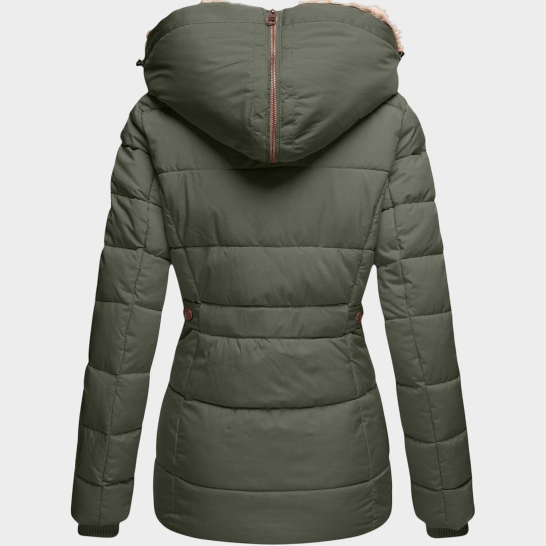 Women’s Puffer Jacket Faux Fur Hood Padded Winter Coat