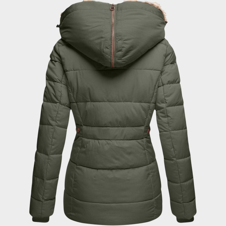Women’s Puffer Jacket Faux Fur Hood Padded Winter Coat