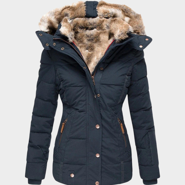 Women’s Puffer Jacket Faux Fur Hood Padded Winter Coat