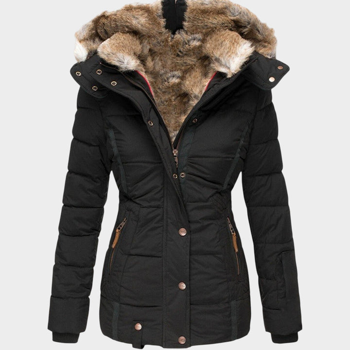 Women’s Puffer Jacket Faux Fur Hood Padded Winter Coat