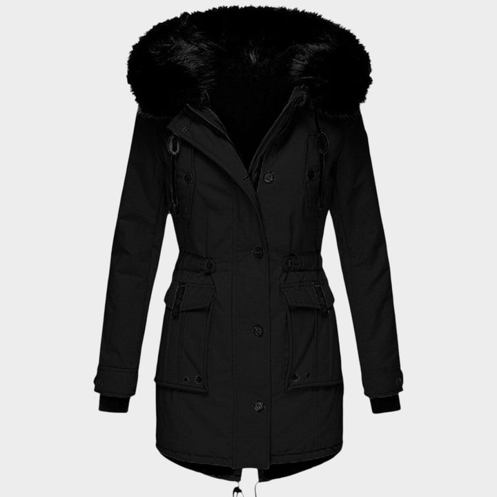 Women’s Parka Winter Coat Hooded Button Closure Pockets