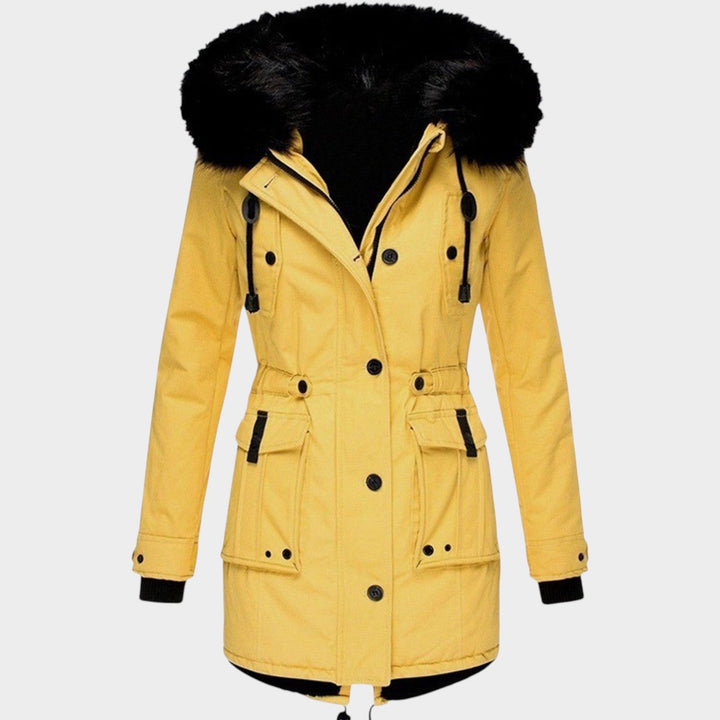 Women’s Parka Winter Coat Hooded Button Closure Pockets