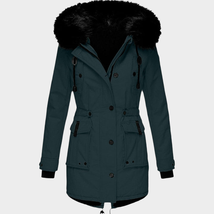 Women’s Parka Winter Coat Hooded Button Closure Pockets