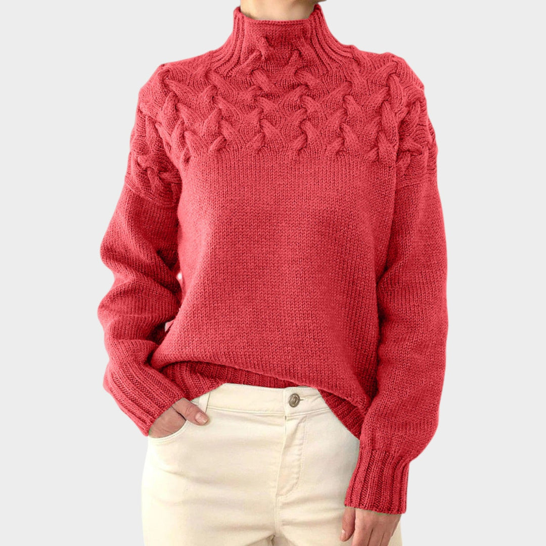 Cable Knit Turtleneck Versatile Sweater