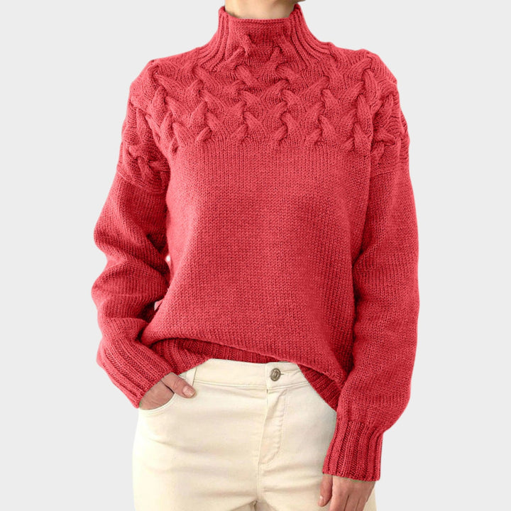 Cable Knit Turtleneck Versatile Sweater
