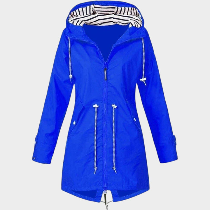 Women's Trench Coat Waterproof Hooded Zip Front