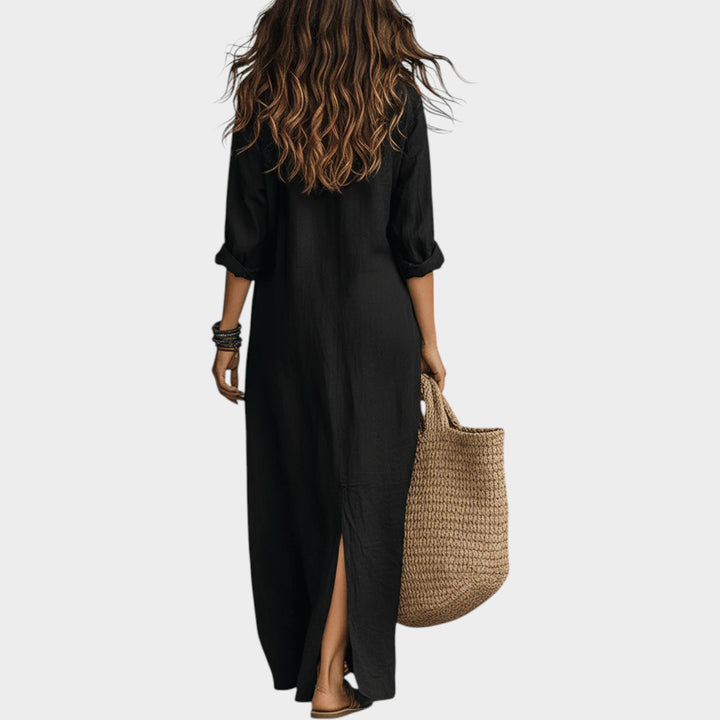 Boho Button-Front Maxi Dress