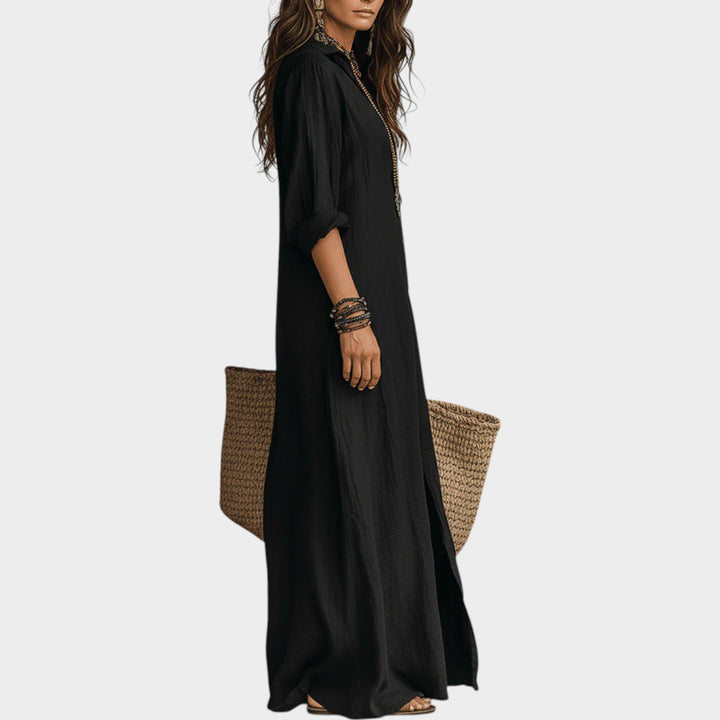 Flowy Button-Front Maxi Dress