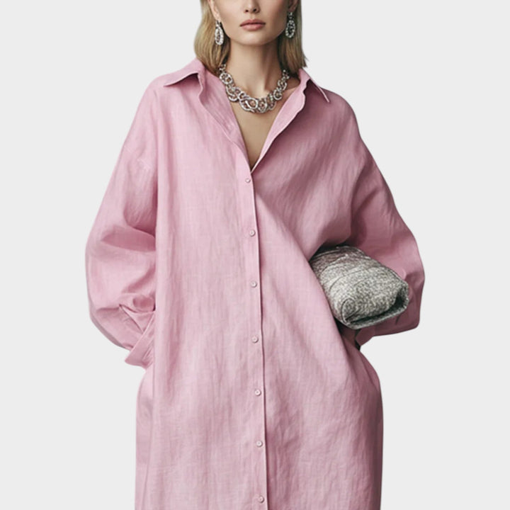Button‑Down Maxi Shirt Dress