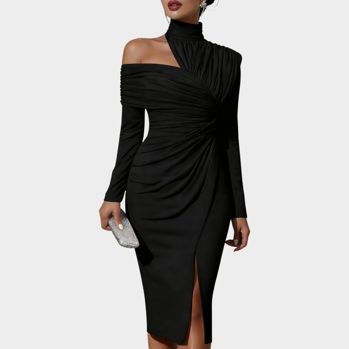 Sculpted Off-Shoulder Elegance Dress
