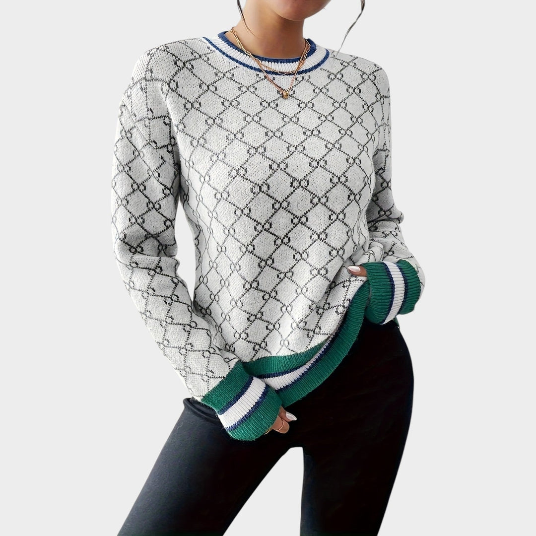 Women’s Knit Sweater Round Neck Ribbed Hem