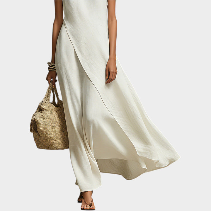 Sleeveless Overlap Maxi Dress