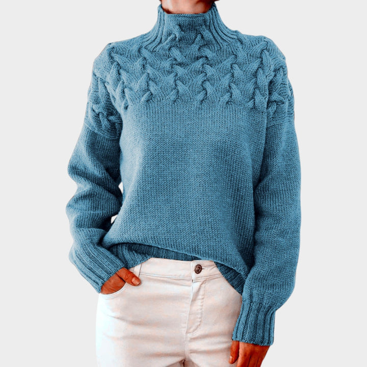 Cable Knit Turtleneck Versatile Sweater