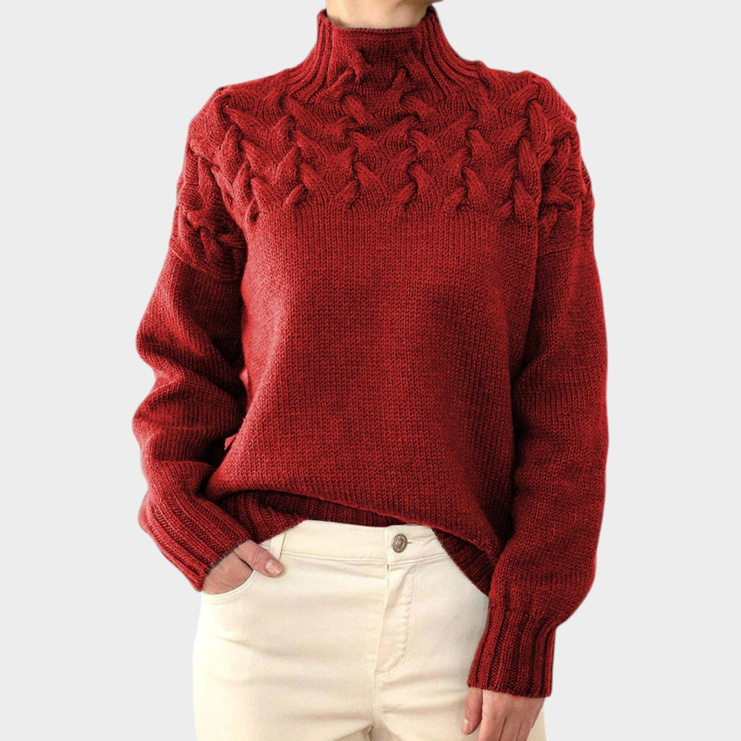 Cable Knit Turtleneck Versatile Sweater