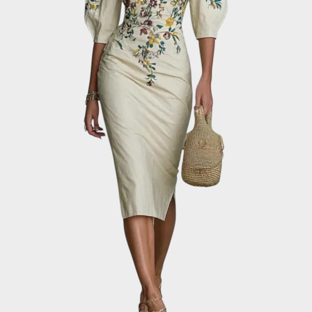 Elegant Off-Shoulder Embroidered Dress