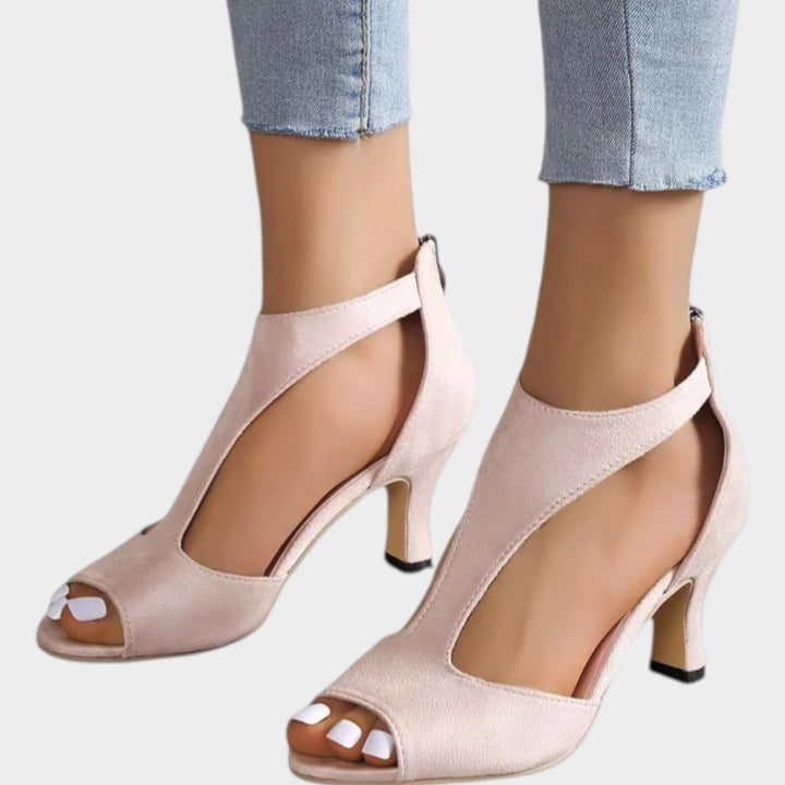 Elegant Open-Toe Cutout Heels