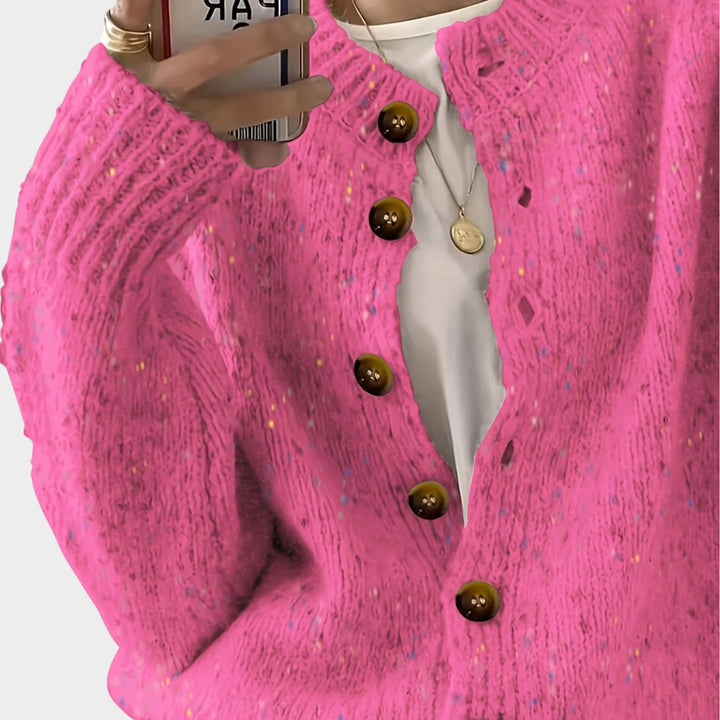 Women's Knit Cardigan Colorful Button Front