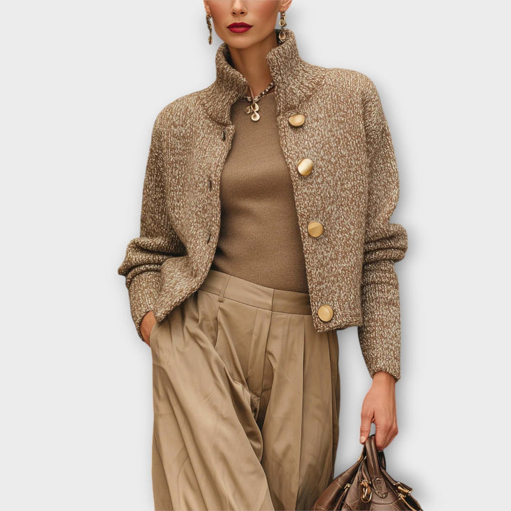 Textured Knit Button-Up Cardigan
