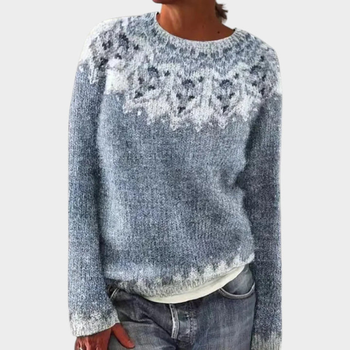 Women's Knit Sweater Nordic Pattern Cozy Wear
