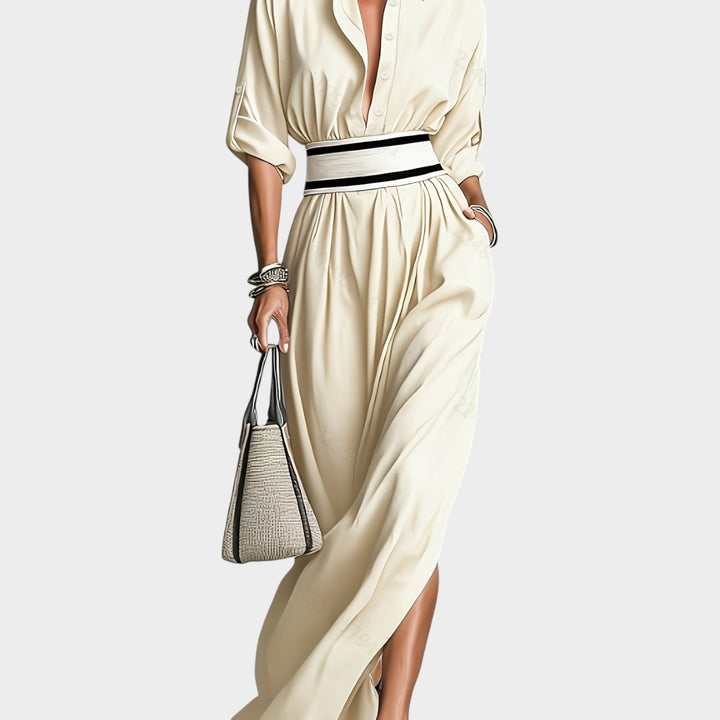 Elegant Shirt Maxi Dress