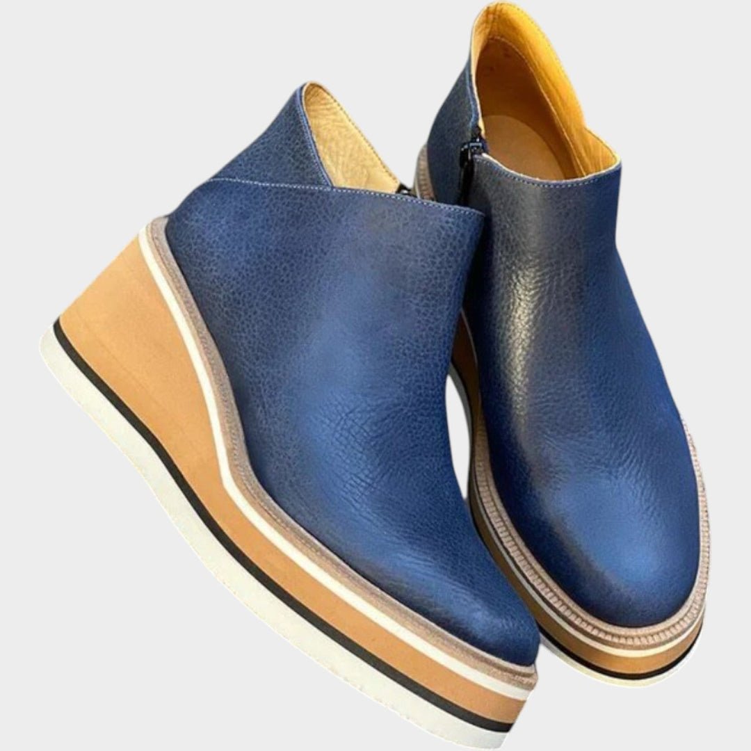 Women's Leather Ankle Boots Slip On Comfort Sole