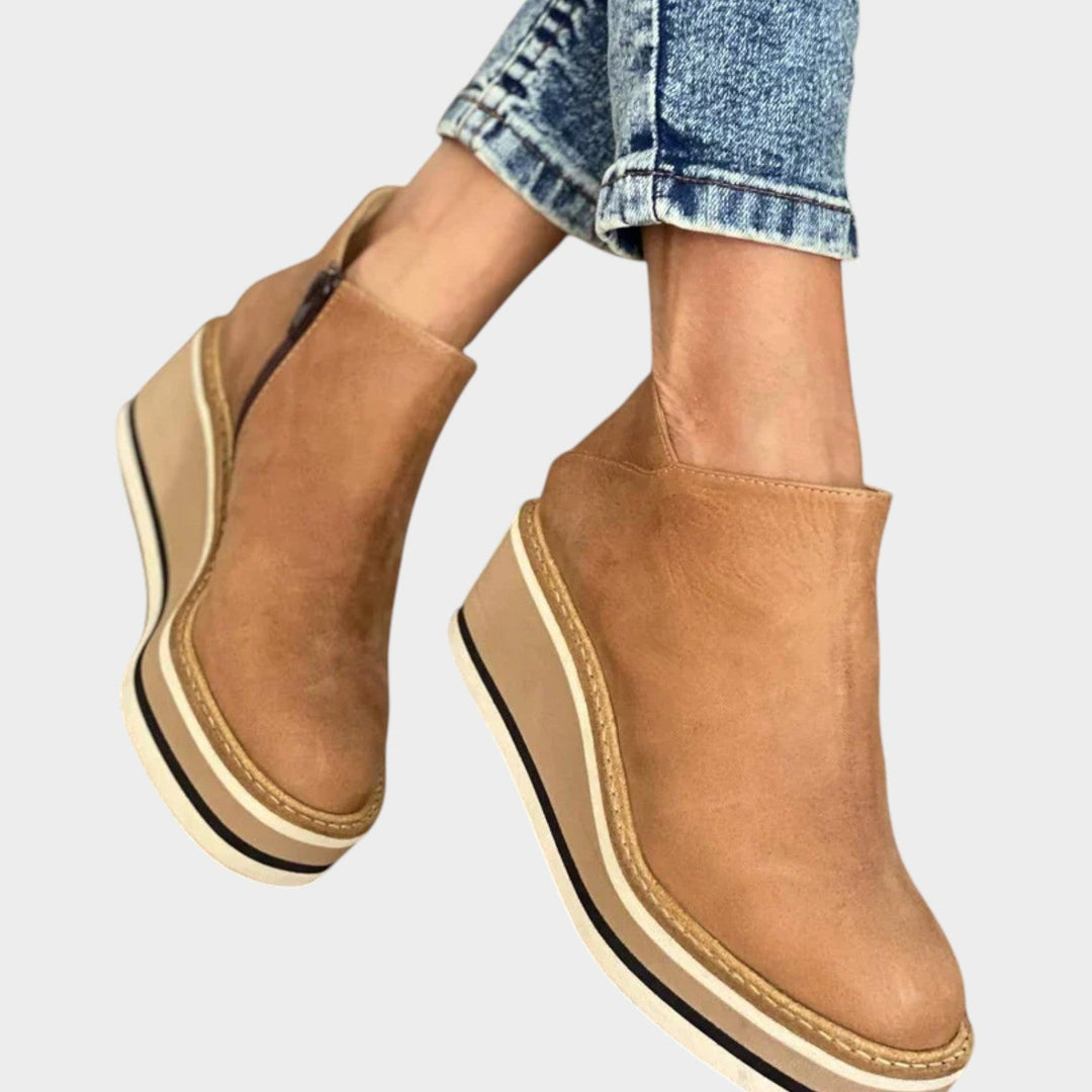 Women's Leather Ankle Boots Slip On Comfort Sole