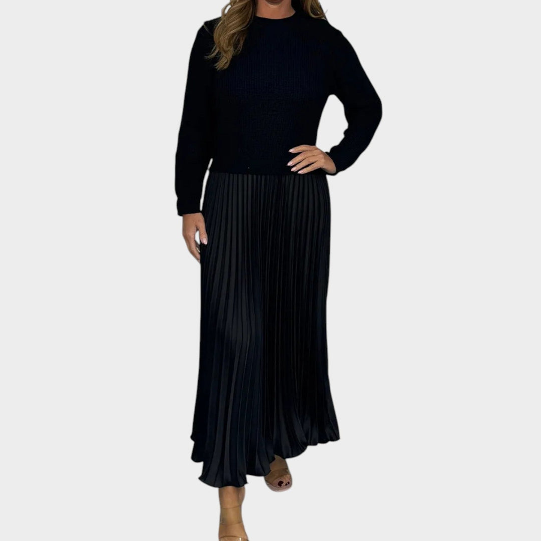 Knit Sweater & Pleated Skirt Set