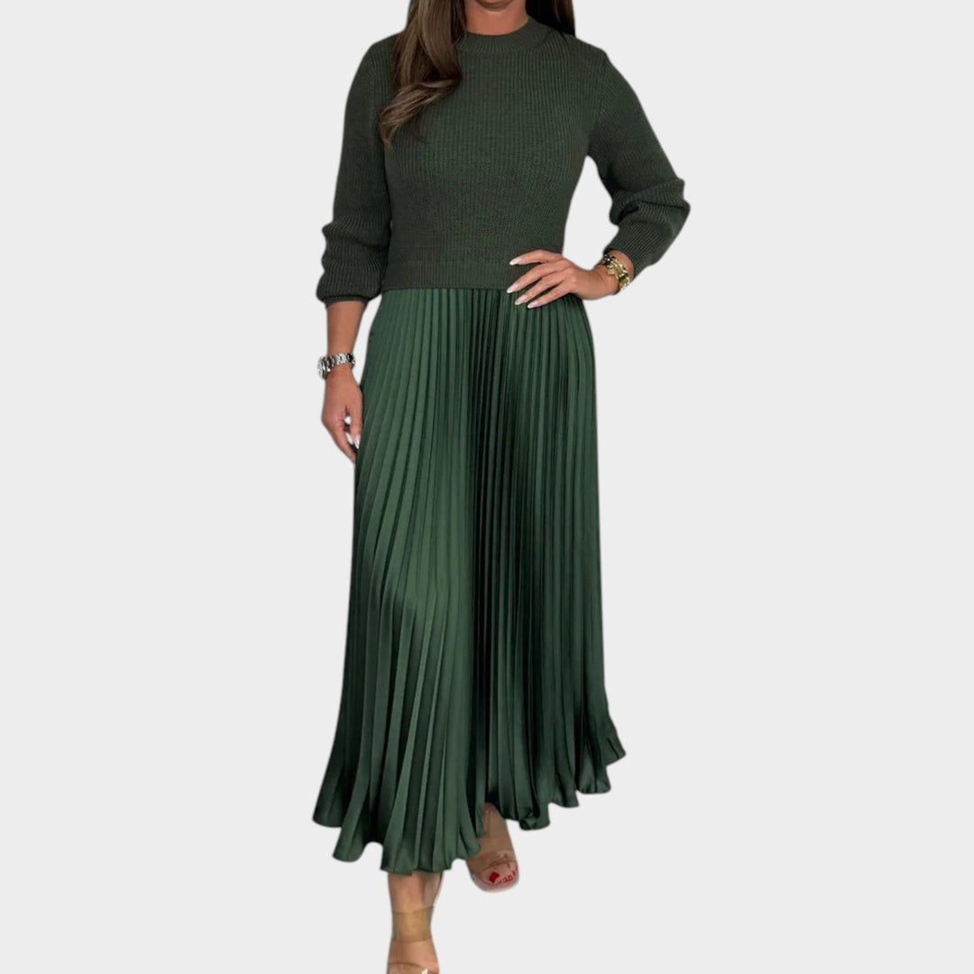 Knit Sweater & Pleated Skirt Set