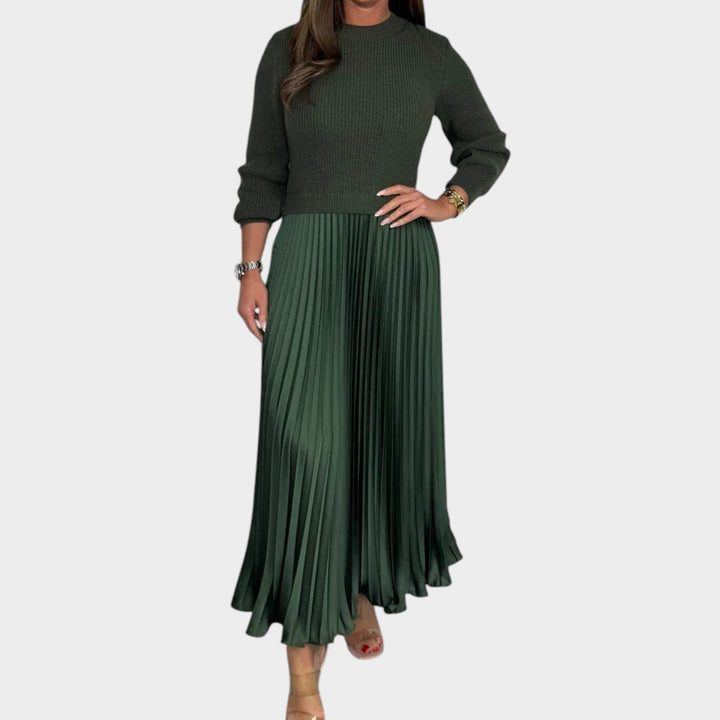 Knit Sweater & Pleated Skirt Set