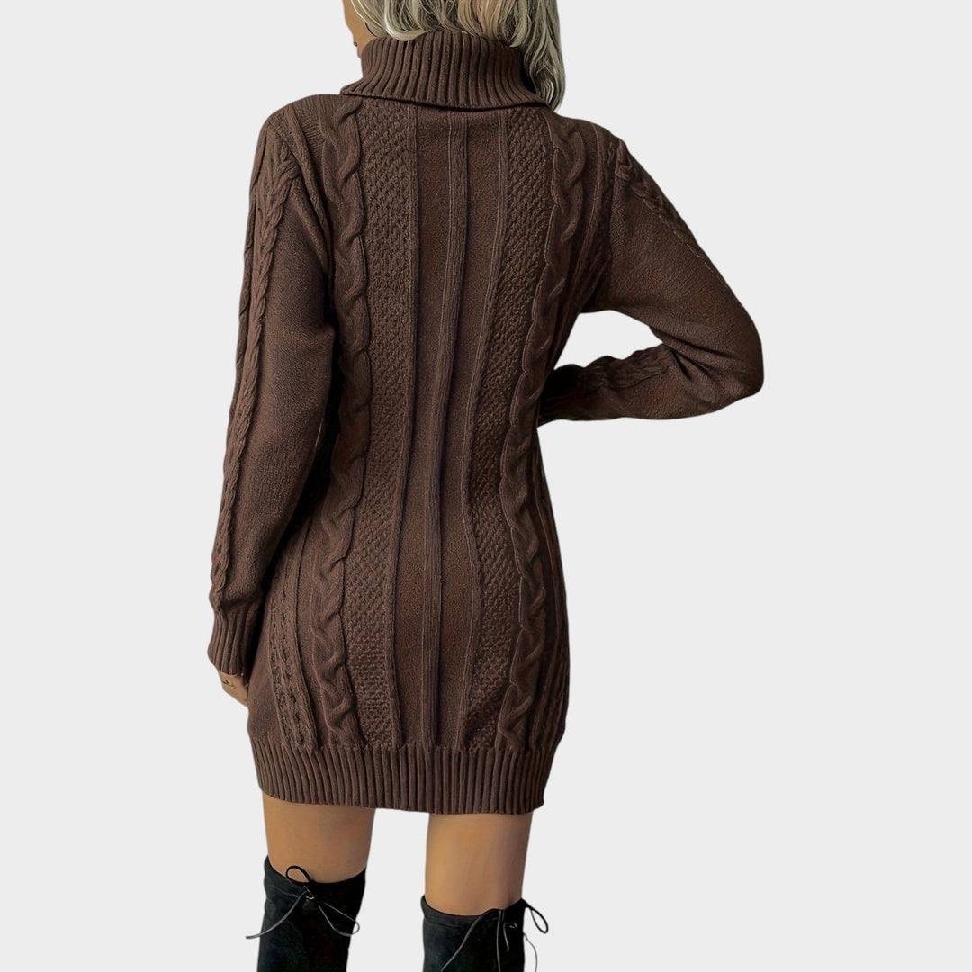 Cable Knit Pullover Sweater Dress