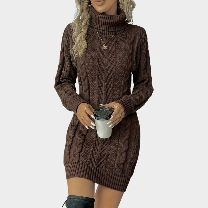 Cable Knit Pullover Sweater Dress
