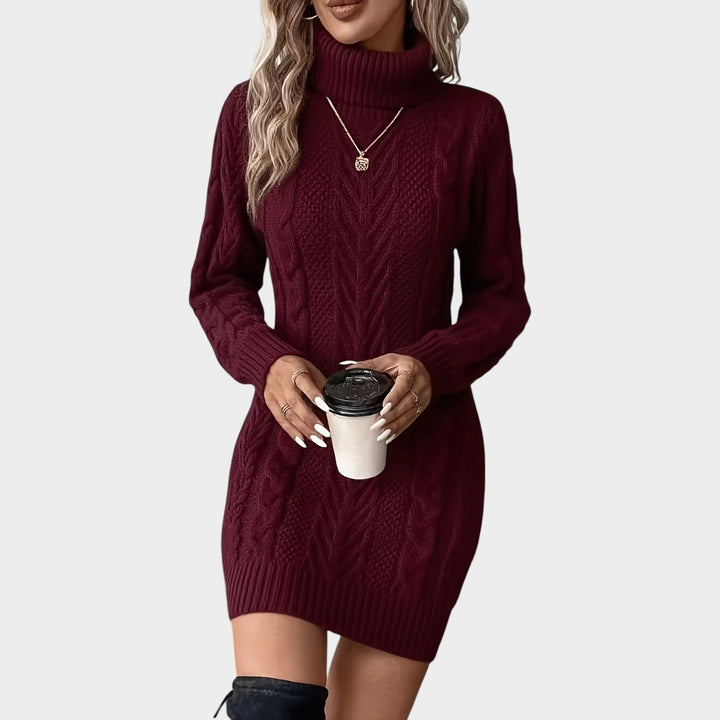 Cable Knit Pullover Sweater Dress