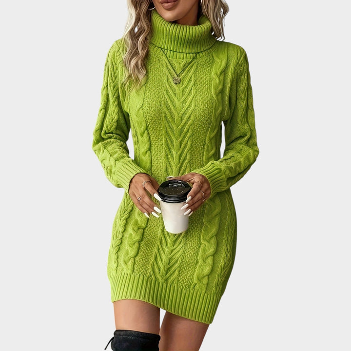 Cable Knit Pullover Sweater Dress