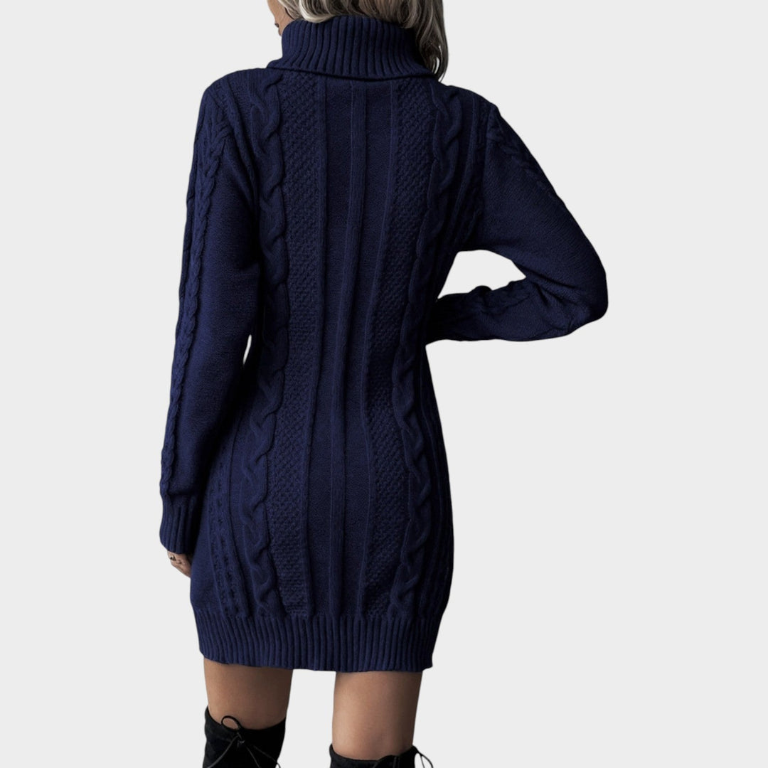 Cable Knit Pullover Sweater Dress