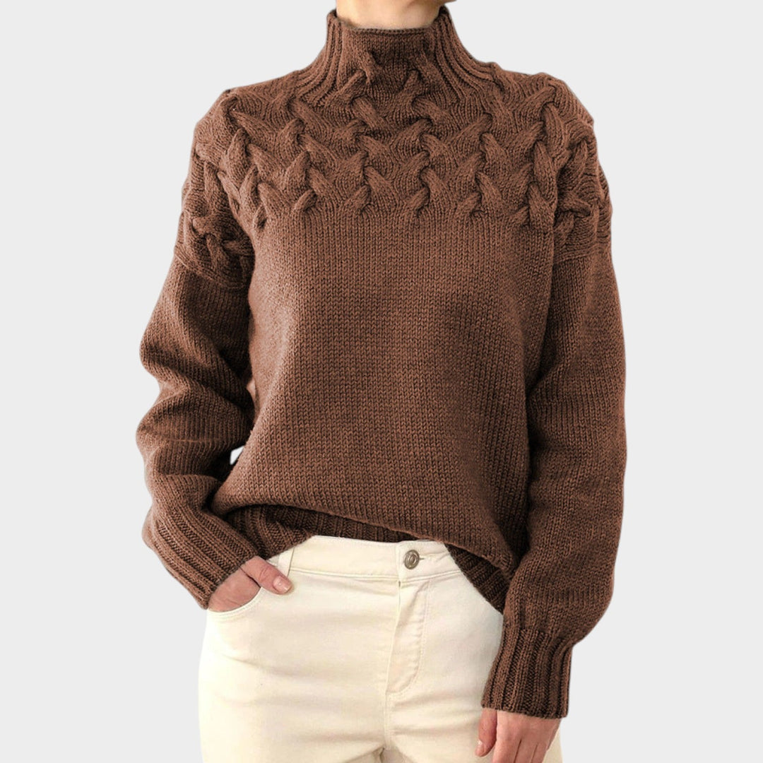 Cable Knit Turtleneck Versatile Sweater