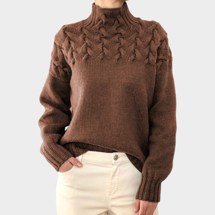 Cable Knit Turtleneck Versatile Sweater