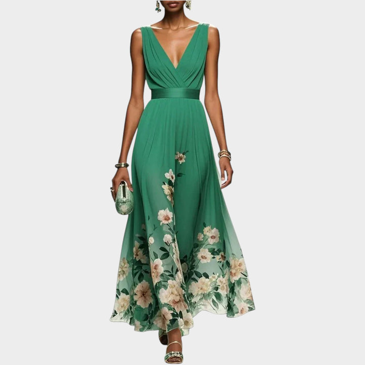Elegant Flow Floral Maxi Dress