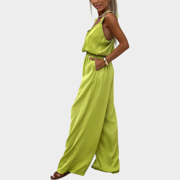 Floral Strap Wide-Leg Jumpsuit