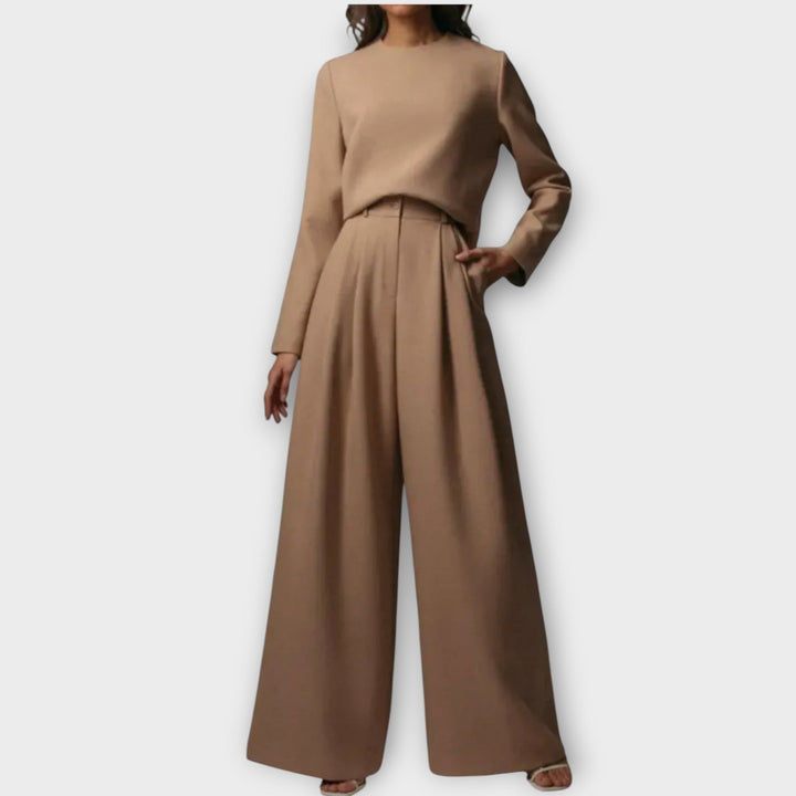 Elegant Wide-Leg Two-Piece Set