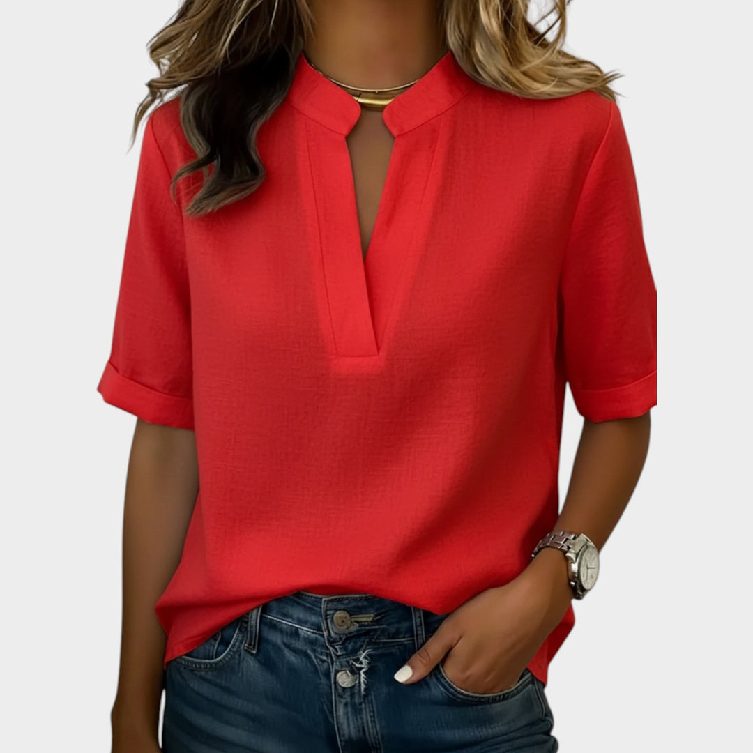 Relaxed V-Neck Blouse