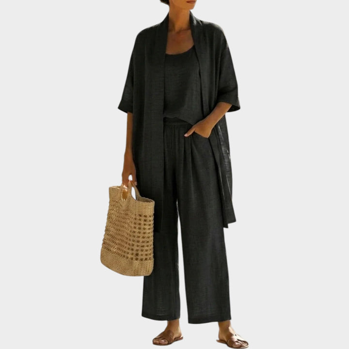 Relaxed Three-Piece Linen Ensemble