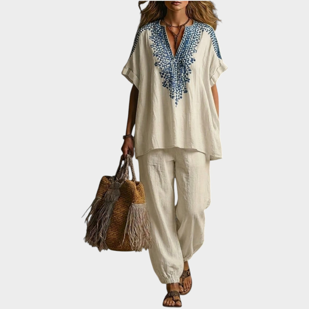 Relaxed Embroidered Lounge Set