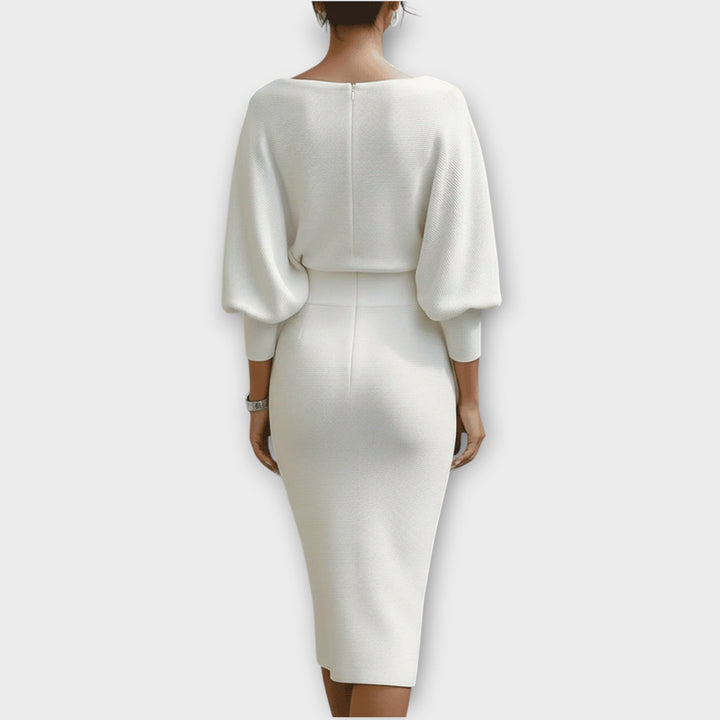 Elegant Draped Midi Dress