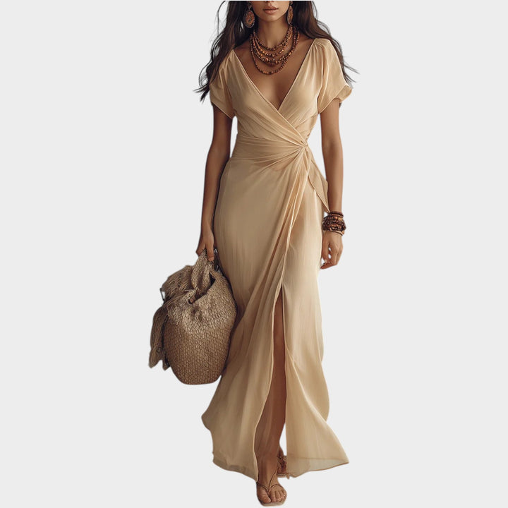 Chiffon Wrap Maxi Dress